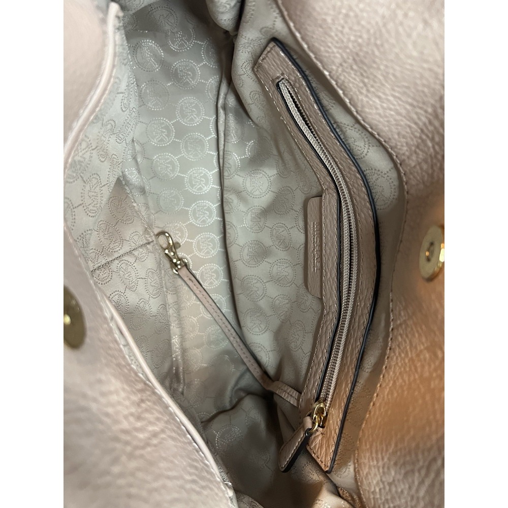 Michael Kors Hamilton Satchel Handbag Snakeskin Nude Leather Purse - Picture 4 of 9